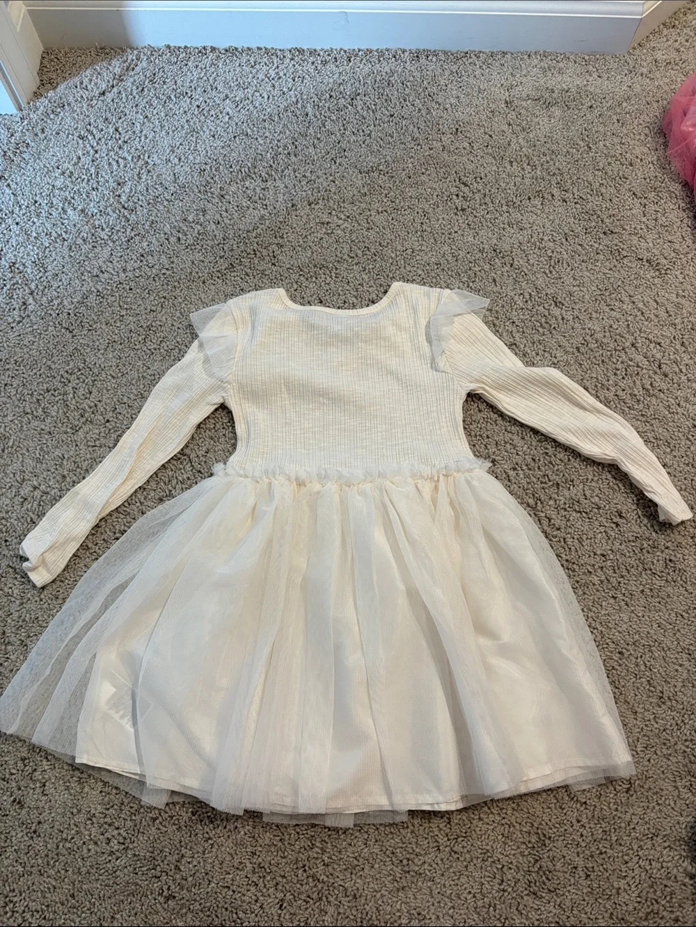 Old Navy Cream Tulle Dress with Gold Star Accents